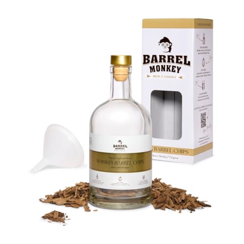 Barrel Monkey - Whisky Barrel Chips - Haga su propio whisky - Kit de envejecimiento de barril de whisky DIY con auténticos chips de roble - Haga su propio barril de espíritu añejo en casa - Regalo