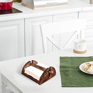 Farmhouse Wood Napkin Holder Napkin Holder for kitchen Tables Dinner Tables Picnic Tables Napkin Holder Primitive Vintage Farmhouse Napkin Storage Dispenser Indoor Outdoor Use 7 Inch Burnt