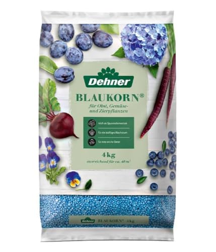 Dehner Blaukorn, hochwertiger Dünger für Gemüse / Zierpflanzen, organischer NPK-Dünger, chloridarm, erhöter Stickstoff-Anteil, 4 kg, für ca. 40 qm