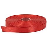 Stuffvisor Red Satin Ribbon, 1/2 inch x 50 Yards, Double Face Solid Color Ribbon Roll, 100% Polyeste
