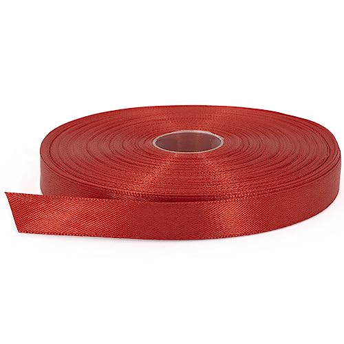 Stuffvisor Red Satin Ribbon, 1/2 Inch X 50 Yards, Double Face Solid Color Ribbon Roll, 100% Polyester Ribbon For Gift Wrapping, Crafts, Hair And Multiple Decorations #TOP14
