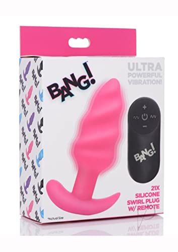 PLUG DE SILICONA SWIRL CON 21X VIBRACIONES - ROSA