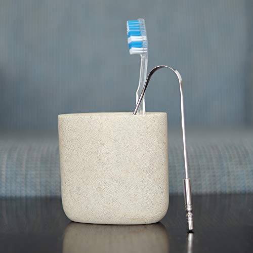 Healthandyoga(Tm) Steloswipe Tongue Cleaner Scraper - Hygienic Seal-Pack - Surgical Grade Stainless Steel, Non-Synthetic Grip - Sterilizable Tongue Brush Cleaner (1 Pack With Storage Bag) #TOP4
