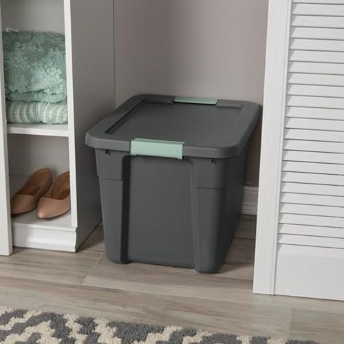 Image of Sterilite Latch Tote Storage w /Lids for Home & Office, 12 Gallon, 12-Pack