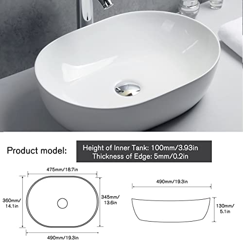 Gimify Lavabi d'appoggio Ceramica Lavandino per