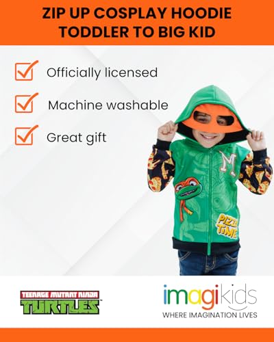 Image of TEENAGE MUTANT NINJA Turtles Boys' Cosplay Fleece Zip-Up Hoodie Toddler to Big Kid