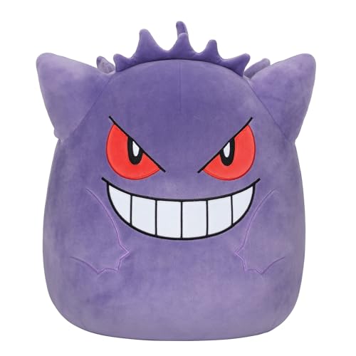 Kelly Toy Squishmallows Pokemon 14-Inch Gengar Plush - Add Gengar to Your Squad, Ultrasoft Stuffed Animal Medium Plush, Official