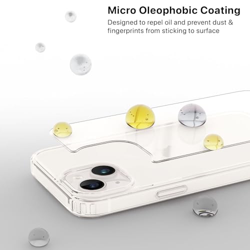 Image of Vaku Luxos Glassy Clear Back Cover Case for iPhone 14 Shockproof Slim Phone Case Scratch Resistant Slim Thin Non-Yellowing Military-Grade Protection Back Cover- Transparent