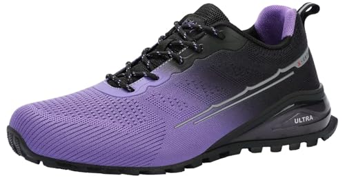 ikunka Mens Fashion Sneakers Lightweight Breathable Walking Shoes Tennis Cross Training Shoe Non Slip Trail Running ShoesPurple 12