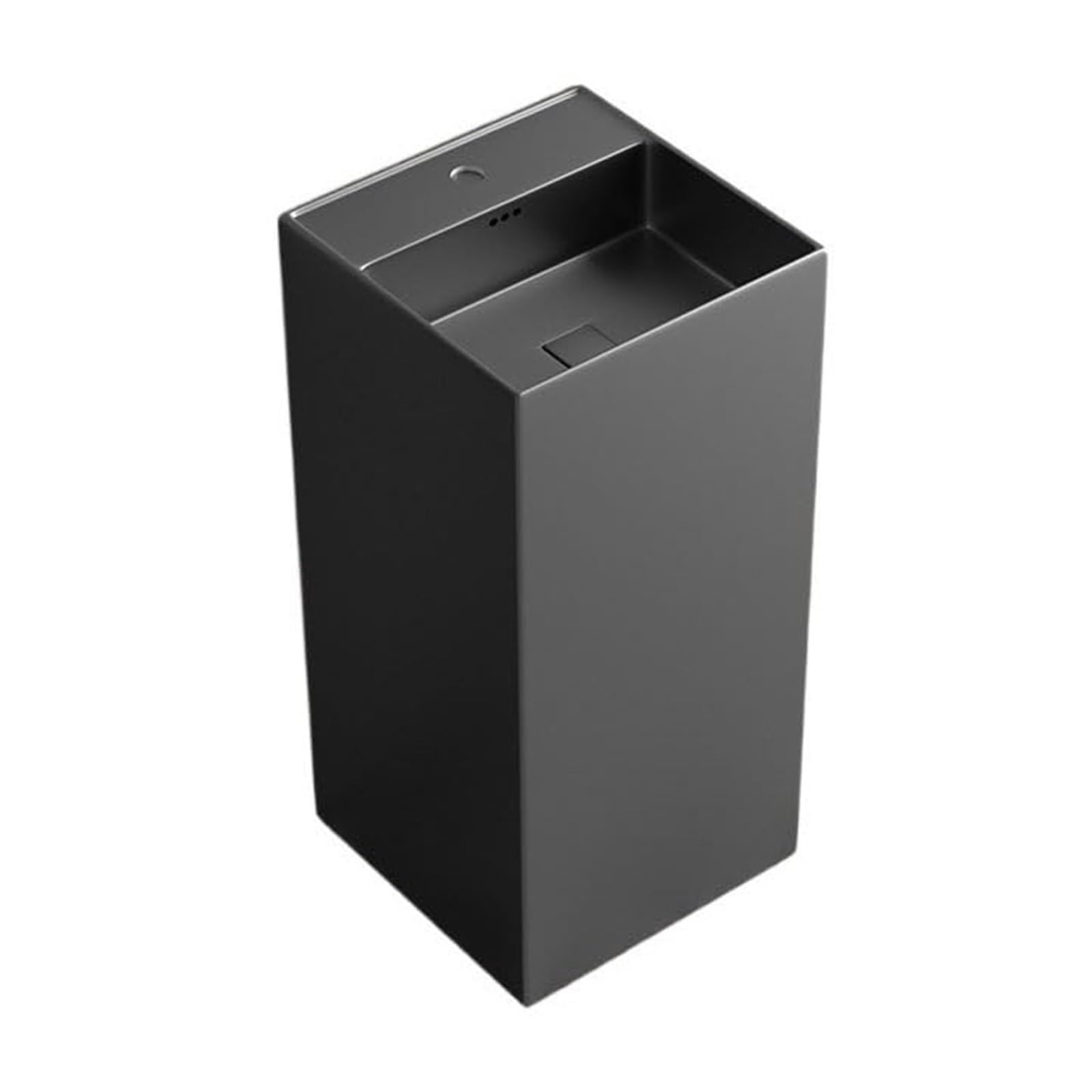 ASerZenith Bathroom Vessel Sink Wash Basin Sink Floor Standing Square Ceramic Column Basin Pedestal Bathroom Sink, Floor Standing Sink Vanity Vessel Sink With Overflow Hole And Drainer(A-One Size)