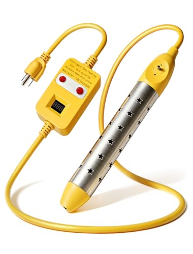 Portable Immersion Water Heater with Thermostat - 1500W Fast Heating Electric Heater with Auto Shutoff Constant Temperature Control and Dry-Burn Protection for Bucket & Bathtub