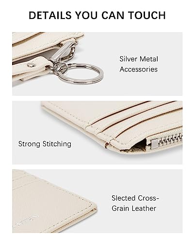Image of BOSTANTEN Small Wallet For Women RFID Leather Credit Card Holder Slim Wristlet Keychain Wallet With Zipper Pocket