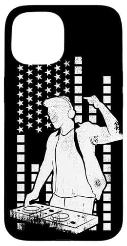 Custodia per iPhone 15 DJ patriottico degli Stati Uniti