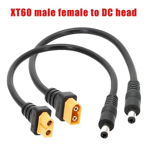 Cable conector XT60 a DC 5521 macho y hembra para carga de baterias de radiocontrol 2