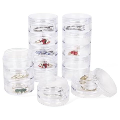 CONBOLA Earring Holder Organizer,Small Stud Earring Jewelry Box Organizer For Women,Five-layer Transparent PP Mini Jewelry Case For Earrings Necklaces Studs Rings Bracelets False nails (L-3PCS) Cover