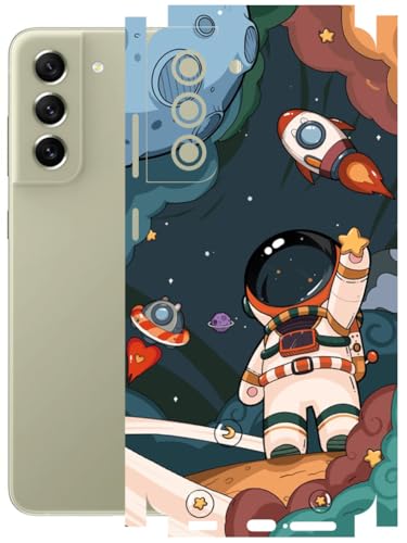 Image of AtOdds - Full Body Back Screen Guard Protector Film - Lamination Wrap Skin Sticker Compatible with Samsung Galaxy S21 FE (5G) | Scratchproof Matte Finish (Space)