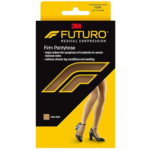 Futuro Restoring Pantyhose for Women, Firm Compression, Brief Cut, Large, Nude