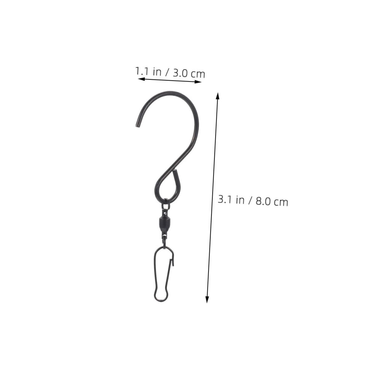 Toddmomy 4pcs Swivel Hooks Wind Spinners S Hooks Stainless Steel Wind Chime Hook Clips Hanging Garden Hooks for Bird Feeders Tree Windsock Black - Image 2