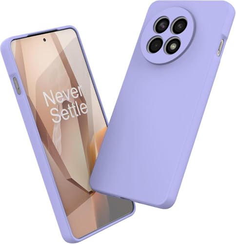 Image of DIZORO Compatible with OnePlus 13R 5G Back Cover with Upgraded Square Edges for Camera Protection Shockproof Flexible Matte Liquid Silicone Mobile Phone Case (Purple)