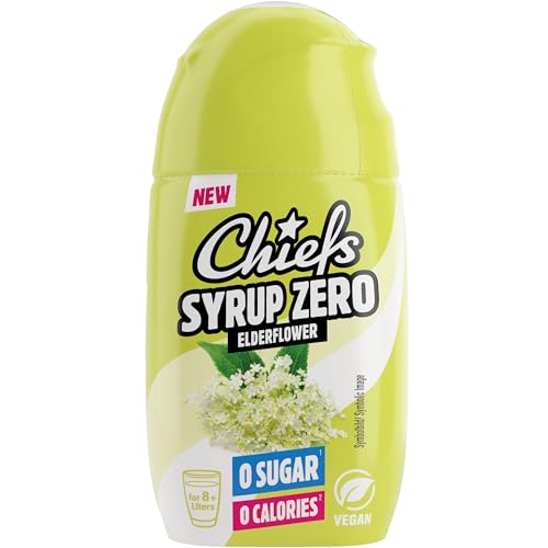 CHIEFS Syrup Zero, Holunderblüten Sirup, 65ml, für mehr als 8l Fertiggetränk, Sirup zuckerfrei mit echten Fruchtextrakten, vegan, zero Kalorien, made in Germany