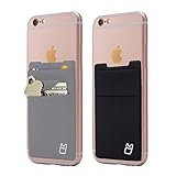 Cardly Wallet | Card and Money Holder for Cell Phone | Sticks On Case (Black & Gray)