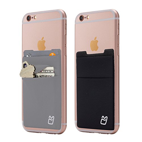 Cardly Wallet | Card and Money Holder for Cell Phone | Sticks On Case (Black & Gray)