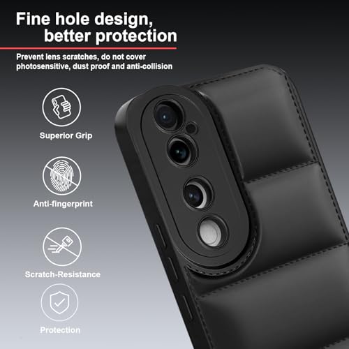 TRUEUPGRADE Designed for Vivo V40 / V40 Pro / T3 Ultra 5G Back Cover | Camera Bump & 360° Flexible Puff Armor Protection | Shock Proof Back Case Cover (Black) - Image 6