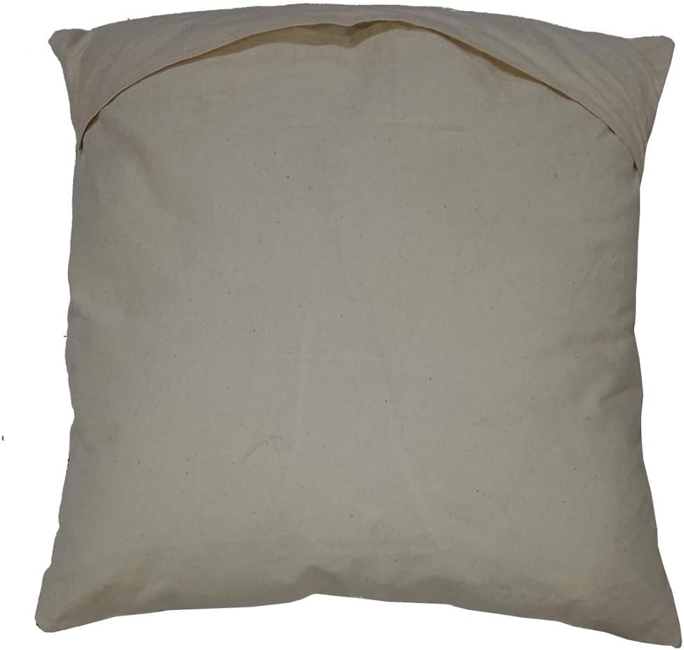 Purpledip Cotton Throw Pillow Cushion Covers 'Pattern Melody': Ethnic Design Embroidery, Set of 2, 16 Inches (12445J)