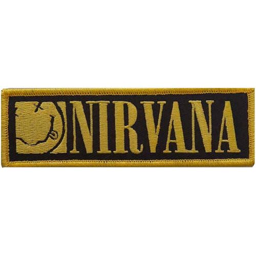 Nirvana - Parches Termoadhesivos Diseño Logotipo Smiley (Talla Única) (Amarillo, Negro)