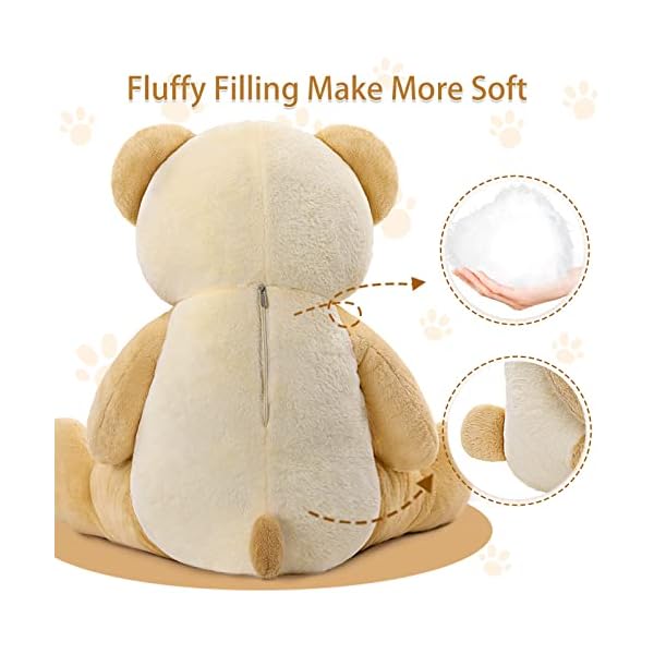 MorisMos Ours en Peluche Geant XXL 120cm, Kawaii Nounours Geante Marron Douce Câlin, Grand Teddy Bear,Idée Cadeau pour Maman Enfant Filles Femme Anniversaire Noel Décorations 41UxneO24DL. SS600