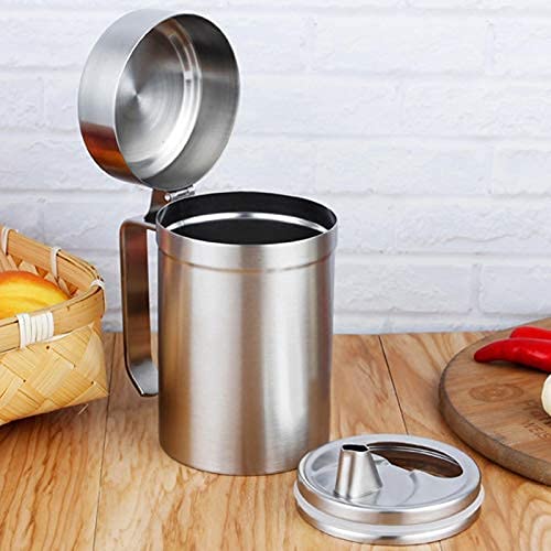 Olie Dispenser, Roestvrijstalen Huishoudelijke Keuken Handvat Olie Pot Fles Opslag Container met Deksel (1000ML) - Image 3