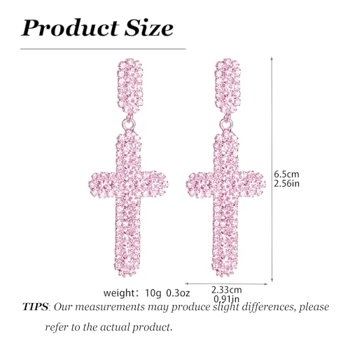 Women's Rhinestone Cross Earrings - image 6
