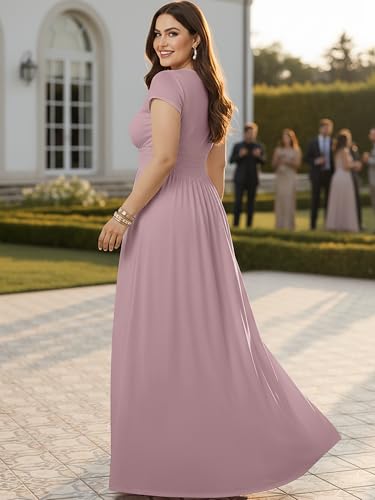 Image of KOH KOH Womens Sexy Cap Short Sleeve V-Neck Flowy Cocktail Gown