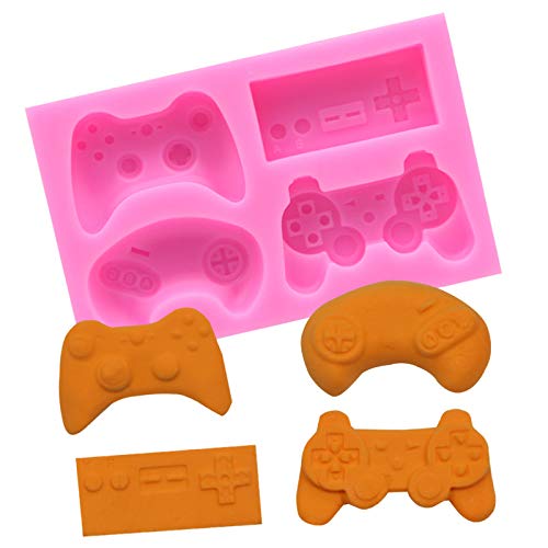 4 Stück Gamepad Silikon Fondant Kuchen Formen 3D Game Schokolade Silikonformen DIY Videospielkontroller Silikon Seifenform Kuchenform