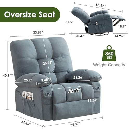 Sillón reclinable masaje azul tamaño grande miniatura 2