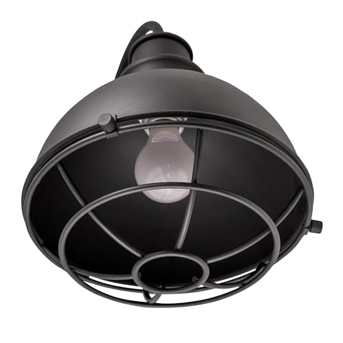 Image of Design House 588442 Ajax Industrial Modern 1-Light Indoor /Outdoor Dimmable Wall Light with Removable Metal Wire Cage Shade for Porch Entryway Patio Garage Kitchen Bedroom, Textured Black
