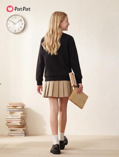 Image of PATPAT Girls Cardigan Sweater Knit Long Sleeve School Plain Tops 4-12Y