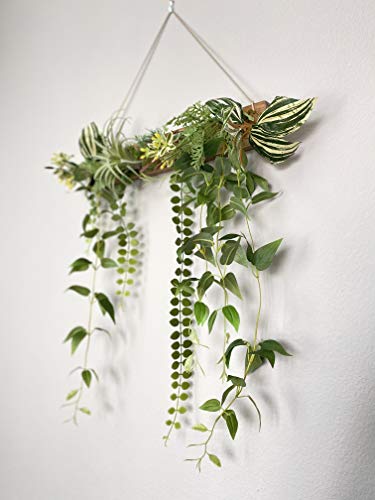 Artificial Hanging Plants With Wood Board, Greeny Chain, Indoor Outdoor Home Room Garden Decor Wall Decor Green, Easy To Clean And Fresh Color With Stylish Unique Design, Best Gift #TOP5