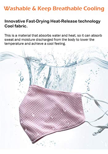 Borgasets Face Mask Reusable for Women Youth Adjustable Breathable Comfort Sport Mask Full Washable Safety Exercise Face Masks for Home Office Work Outdoors Pink 3 Pack - Thumbnail 4