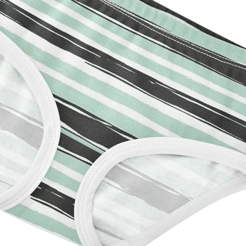 Girls' Sport Panties Organic Cotton Toddler Underwear for Toddlers Mint Green Striped4