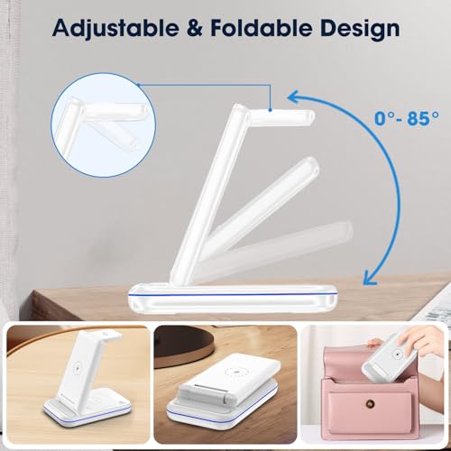 Image of Wireless Charging Station for Samsung /Android, Fast Wireless Watch Charger Station Compatible for Samsung Galaxy S26 Ultra /S25 /S24+ /Z Flip 7 /6 Fold 7 /6, Watch8 /7 /Pro /Active 2 Galaxy Buds3 /2 Pro(White)