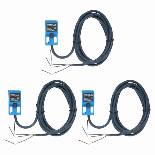 MECCANIXITY 3Pcs SN04-P2 Inductive Proximity Sensor, DC 6-36V 300mA PNP NC Normally Close Detection Approach Proximity Switch Detector 4mm 3 Wire for Industrial Automation,Blue