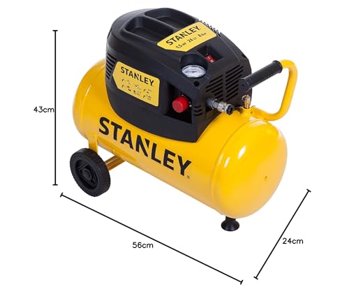 Stanley Compresseur DN200824 Compresseur d'air 8 Bar /Min Avec Poignée et Roues Sans Huile Jaune - vue 9