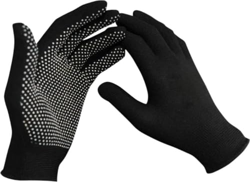 Image of Black and White PVC Cricket Batting Gloves - Dotted Tennis Design for Men with Flexible and Secure Elastic Wrist