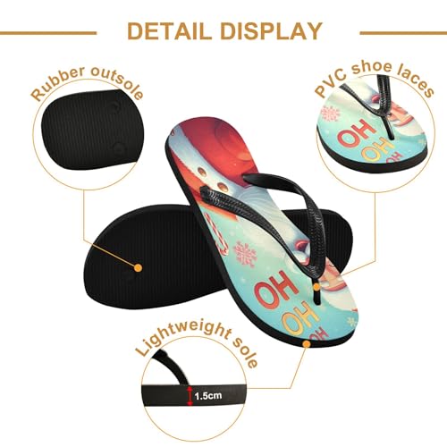 Burbuja Santa Claus Flip Flops for Women Men, Soft Thong Sandals Rubber Slippers for Pool Beach Essentials3
