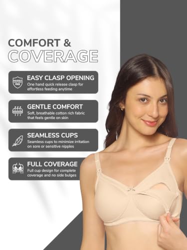 Image of MomToBe Women's Cotton Full Cup Non-Padded Feeding Bra /Nursing Bra /Maternity Bra