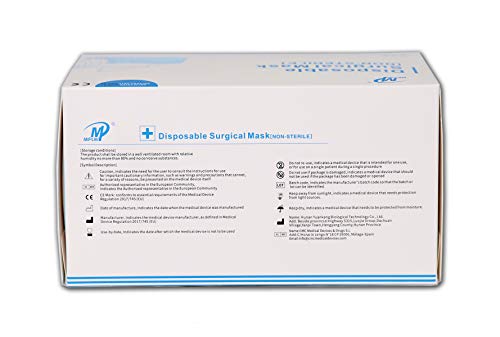 50 pcs - 4 Ply Disposable Medical Face Masks, ASTM F2100 Level 3 Surgial Masks Non-Sterile for Hospitals