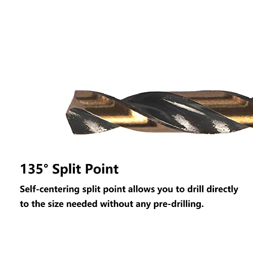 Valyriantool 10Pcs 9/64" Impact Drill Bit Set, Hex Drill Bit Set, Black Gold Drill Bits Set, Hss Quick Change Impact Driver Drill Bit Set For Copper, Aluminum, Zinc Alloy, Wood, Plastic #TOP4