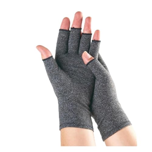 FUHUBB Arthri premium bamboo arthritis gloves for Carpal Tunnel & Hand Pain Relief Fingerless Gloves (S Grey)