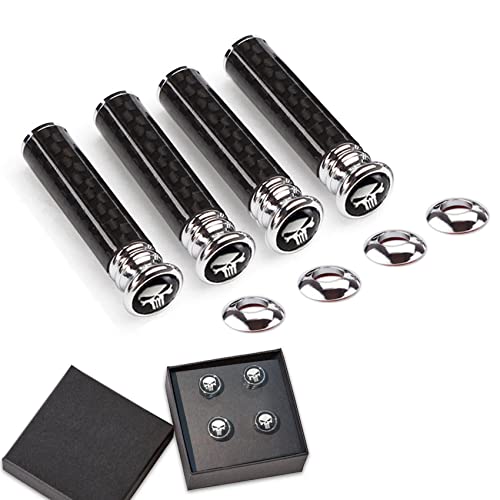 HAOBO 4PCS Car Door Lock Knobs, Carbon Fiber Door Lock Bolt Pin Cover, Auto Inner Door Lock Pull Pin Cap Universal Car Interior Accessories Replacement for Most Car SUV Truck Door Lock Pull Knob